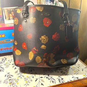 Coach floral tote